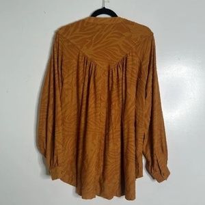 Free People Tunic Top, Color Mustard, Oversized, Size Small